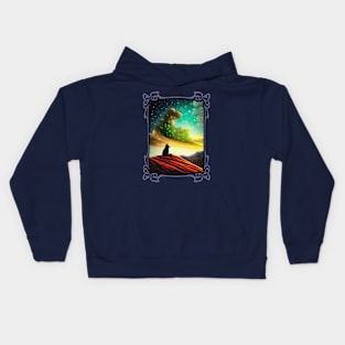 Dog Watching Winter Solstice Sunrise Kids Hoodie